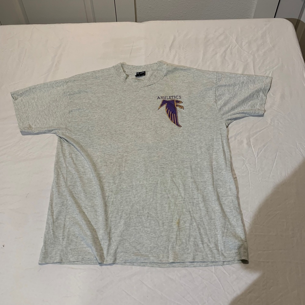 Vintage 90s Fruit of the Loom Best Athletics JV T-Shirt Gray XL 1995-96 Sports